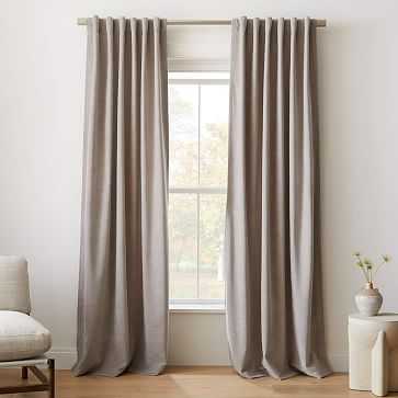 Textured Upholstery Velvet Curtain, Platinum, 48"x96" - West Elm