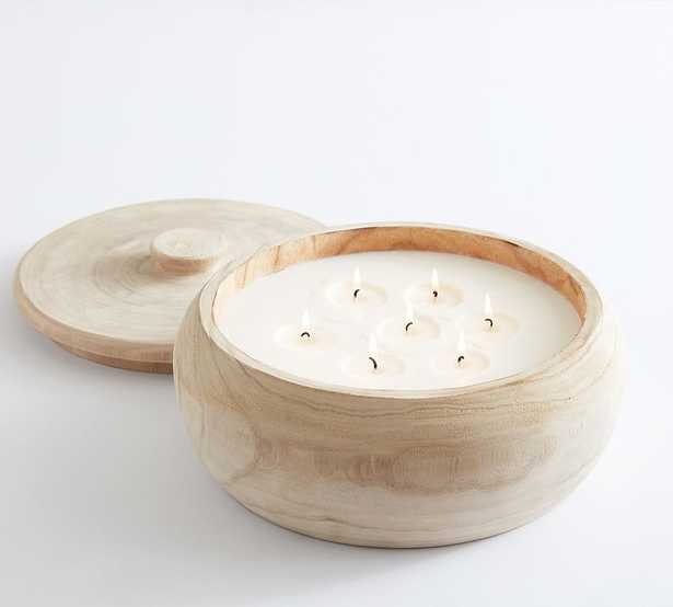 Citronella Wood Candle, Natural, Large Lidded - Pottery Barn
