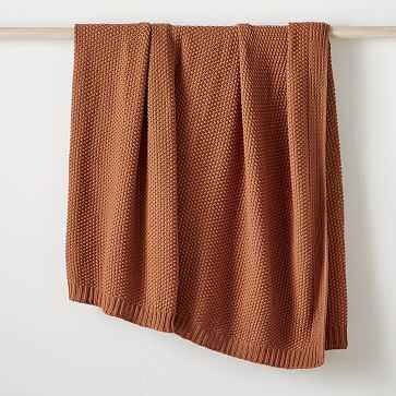Cotton Knit Throw, 50"x60", Copper Rust - West Elm