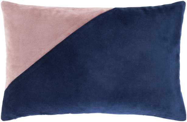 Moza Lumbar Pillow, 20" x 13", Navy & Rose - Neva Home