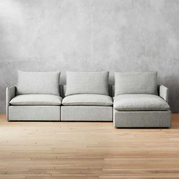 Lumin Grey Linen 4-Piece Sectional Sofa - CB2