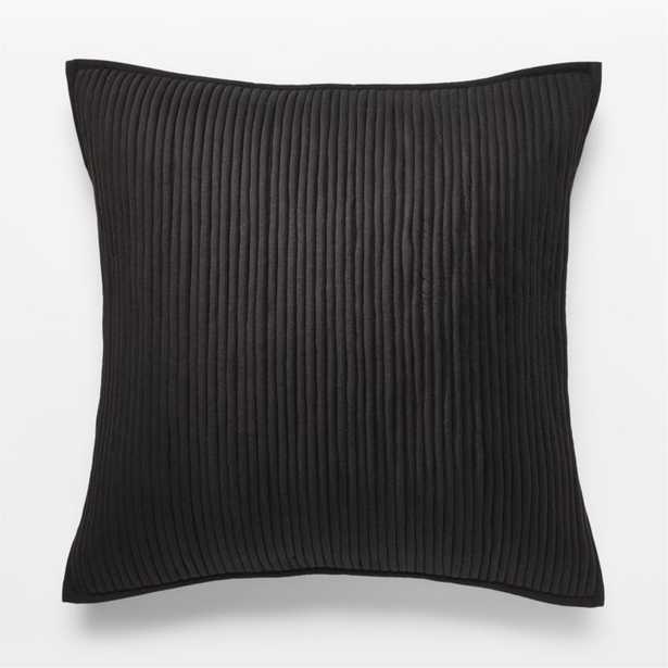 Sequence Jersey Pillow, Down-Alternative Insert, Black, 20" x 20" - CB2