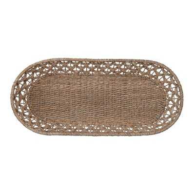 Hand-Woven Rattan Decorative Oval Basket With Seagrass And Metal Frame - Wayfair