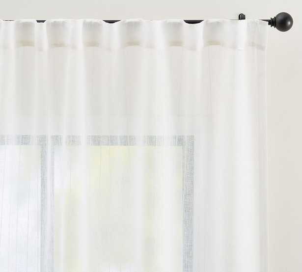 Emery Pinstripe Rod Pocket Sheer Curtain, 50 x 96", White - Pottery Barn