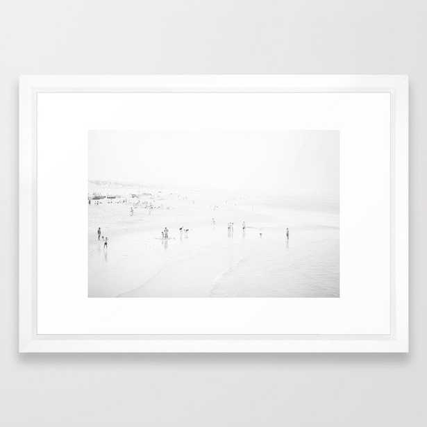 At The Beach - Black And White Framed Art Print by Ingrid Beddoes Photography - Vector White - SMALL-15x21 - Society6
