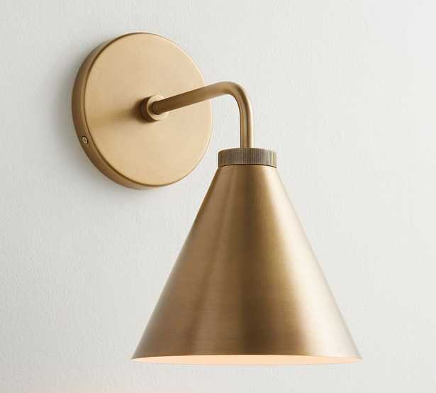 Tumbled Brass Walker Tapered Single Sconce - Pottery Barn
