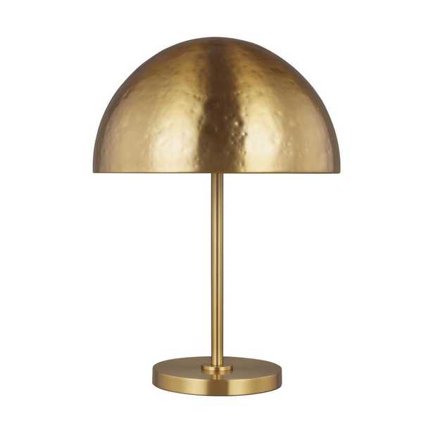 Sea Gull Lighting Products Whare 26 in. Burnished Brass Table Lamp with Burnished Brass Steel Shade - Home Depot