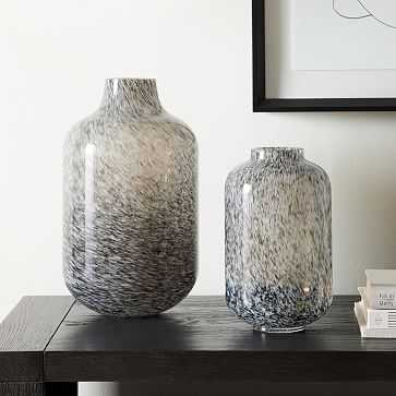 Mari Vase, Black Speckle, Medium and Large, Set of 2 - West Elm