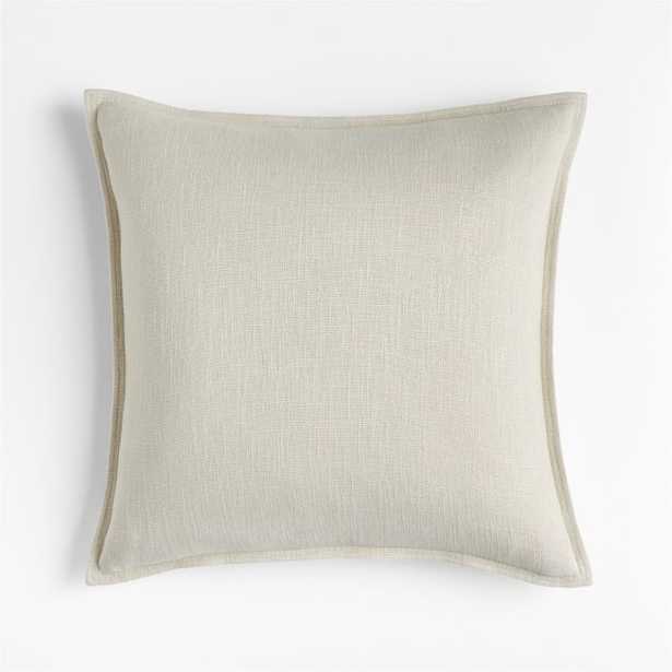 Ivory 20" Laundered Linen Pillow with Down-Alternative Insert - Crate and Barrel