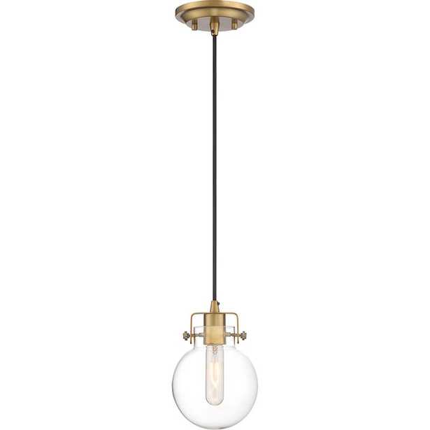 Quoizel Sidwell 1-Light Weathered Brass Mini Pendant - Home Depot