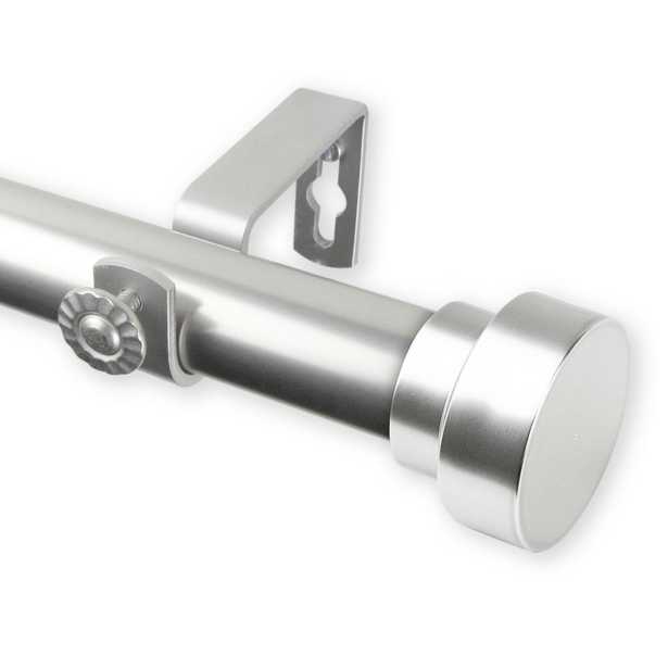 Rod Desyne Bonnet 28 in. - 48 in. Single Curtain Rod in Satin Nickel with Finial - Home Depot
