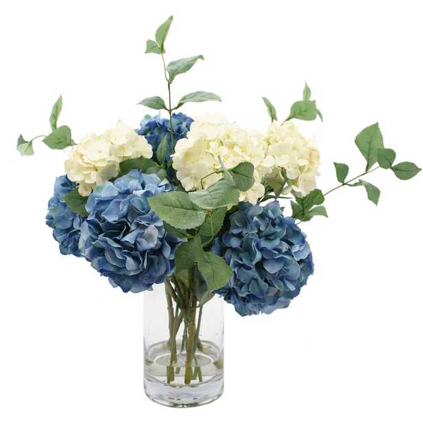 White And Blue Hydrangea Bouquet - Perigold