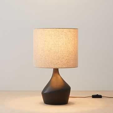 Asymmetry Mini Table Lamp, 16.5", Black - West Elm