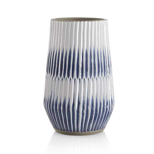 Piega Blue & White Vase, Small - Crate and Barrel