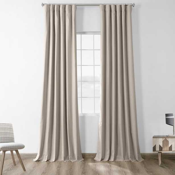 Exclusive Fabrics & Furnishings Hazelwood Beige Solid Cotton Blackout Curtain , 50 in. W x 84 in. L, One Panel - Home Depot