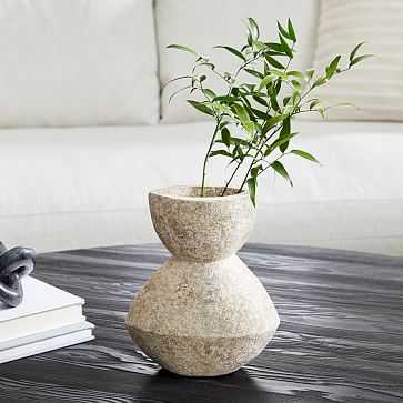 Ceramic Totem Vase, Grey, Small - West Elm