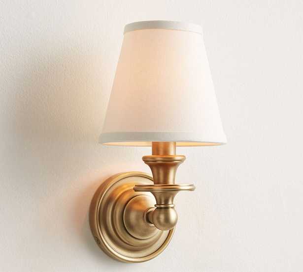 Tumbled Brass Sussex Single Shade Sconce, Set of 2 - Pottery Barn