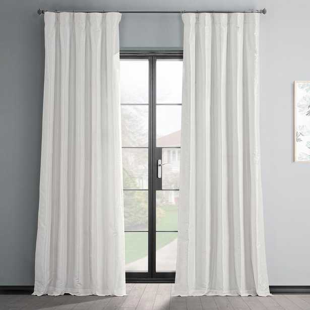 Exclusive Fabrics & Furnishings Off White Vintage Textured Faux Dupioni Silk Light Filtering Curtain - 50 in. W x 108 in. L - Home Depot