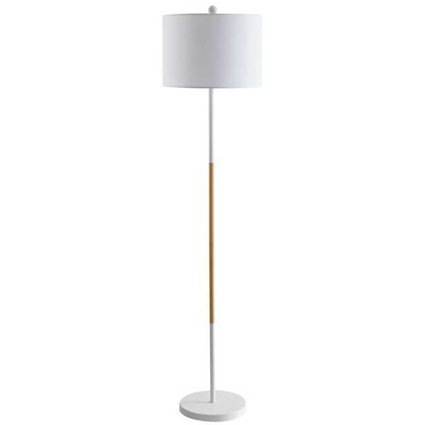 Safavieh Melrose 58.5 in. White/Wood Finish Floor Lamp - Home Depot