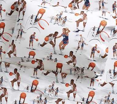 Vintage Basketball Sheet Set Twin White Pottery Barn Kids