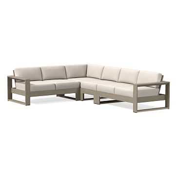 Portside Sunbrella R Outdoor Slipcovers 4 Piece Sectional Canvas Natural West Elm