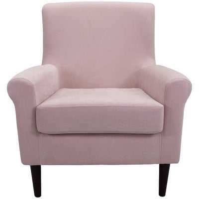blush pink armchair