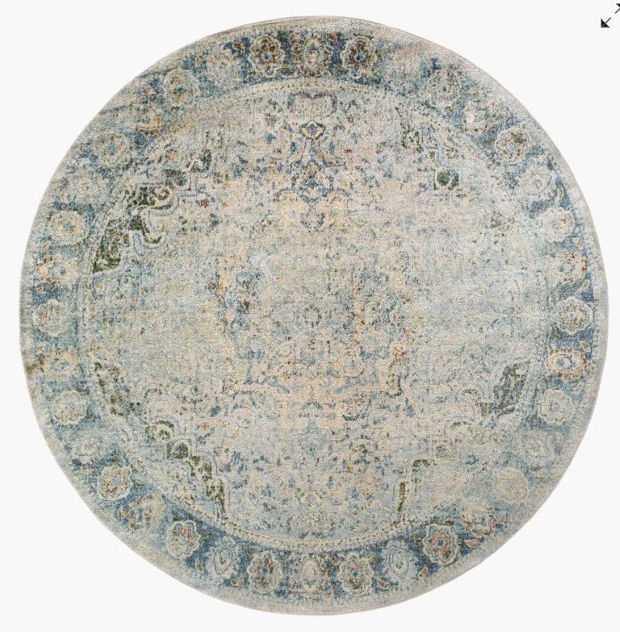Lillian Blue Indoor 6'7" x 6'7" Machine Woven Rug - Image 0
