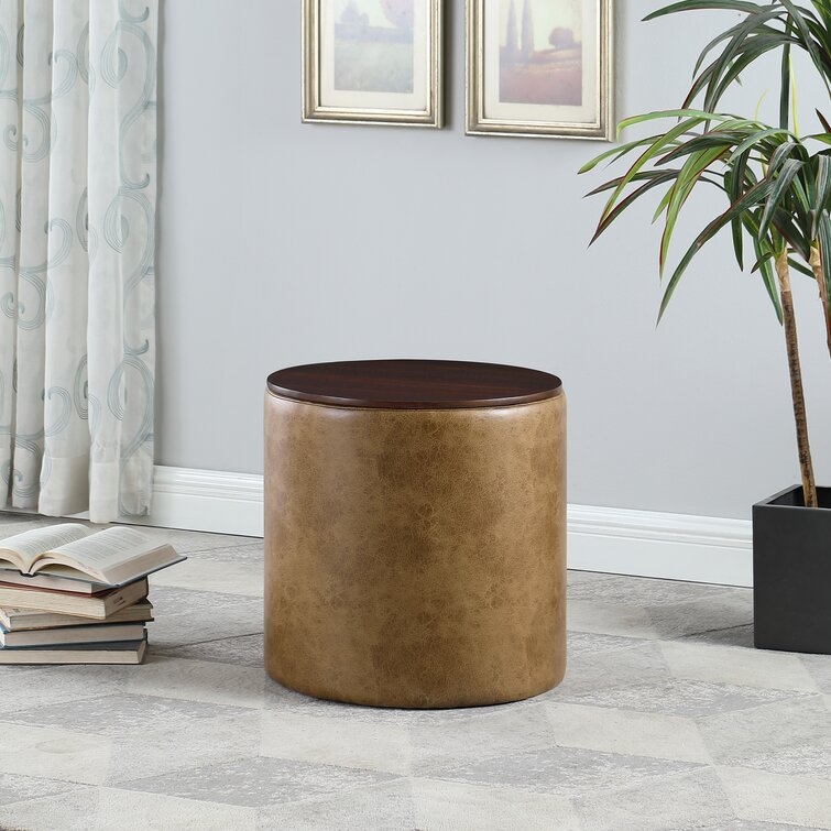 Aluino Faux Leather Ottoman - Image 3
