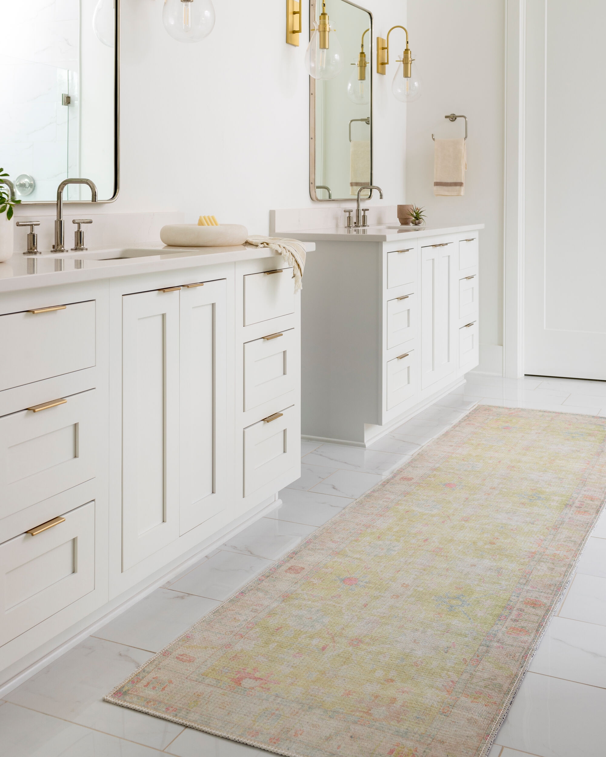 Kemer Beige Indoor 2'7" x 7'3" Machine Woven Rug - Image 1