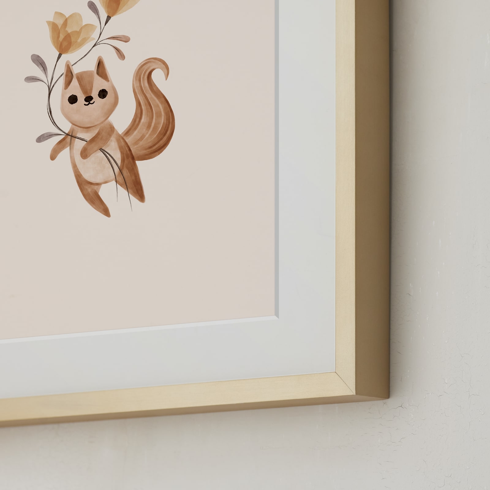 Squirrel With Flowers Art Print - Image 2