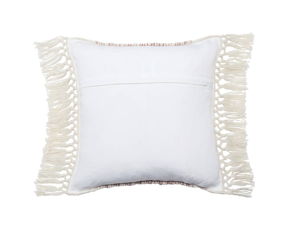 18" Fringe Pillow - Rose - DISCONTINUED - Image 2