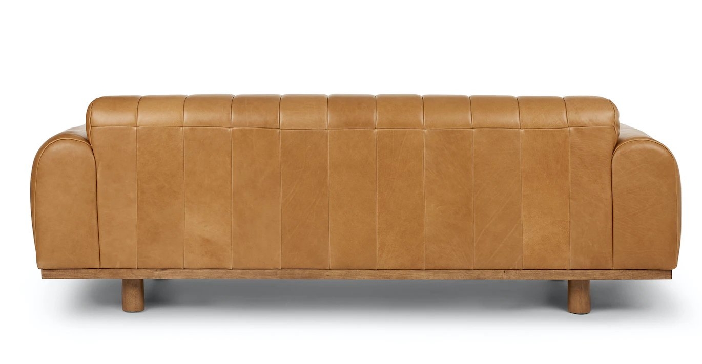 Texada 90.5" Tufted Leather Sofa - Taos Tan - Image 3