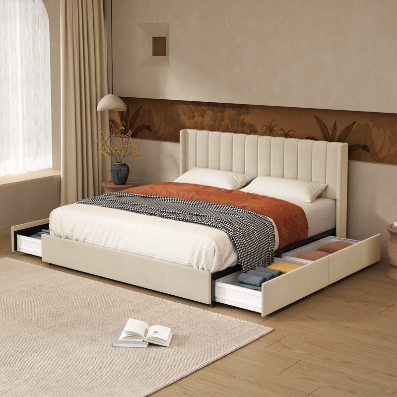 Jeilyn Upholstered Platform Drawer Storage Bed - Image 2