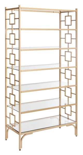 Brooklyn 7 Tier Etagere - Gold/Clear - Safavieh - Image 0
