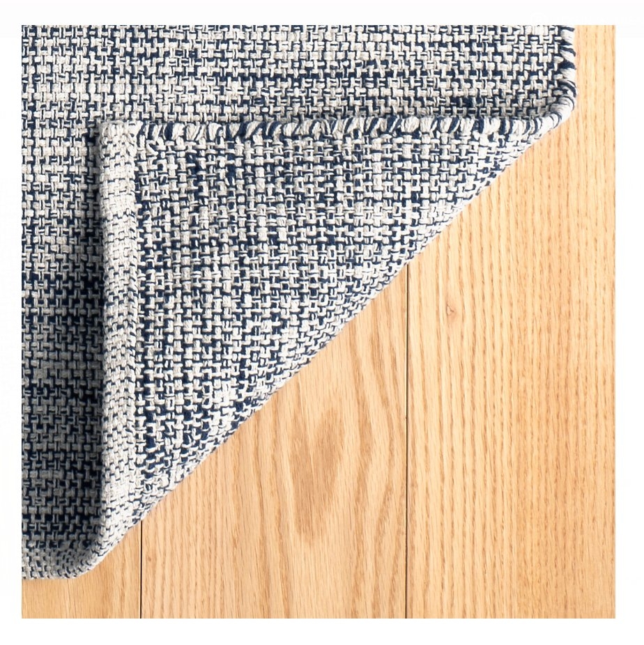 Marled Indigo Woven Cotton Rug, 8' x 10' - Image 4