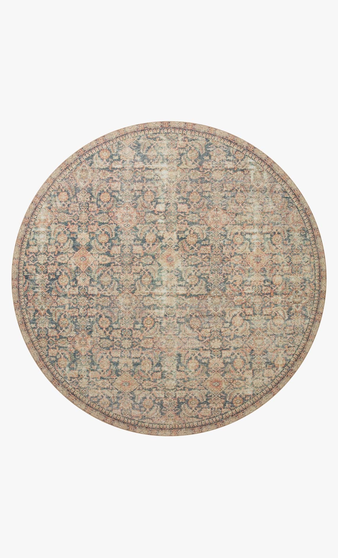 AUB-01 Navy / Multi 7'-6" x 7'-6" Round - Image 0