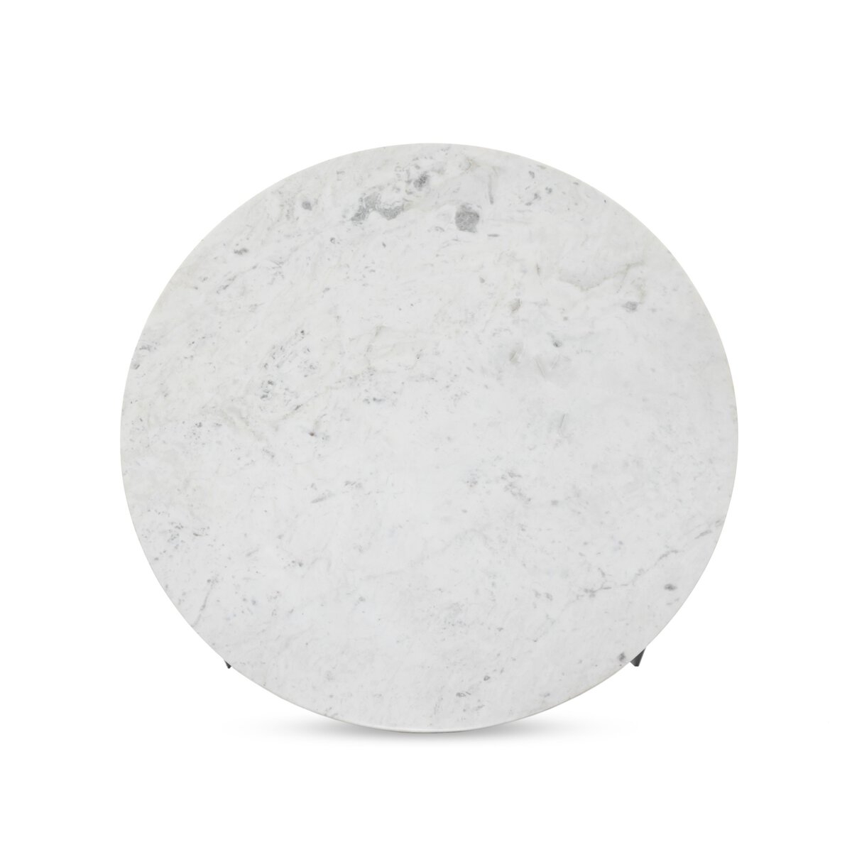 Round Coffee Table - Polished White Marble - Image 1