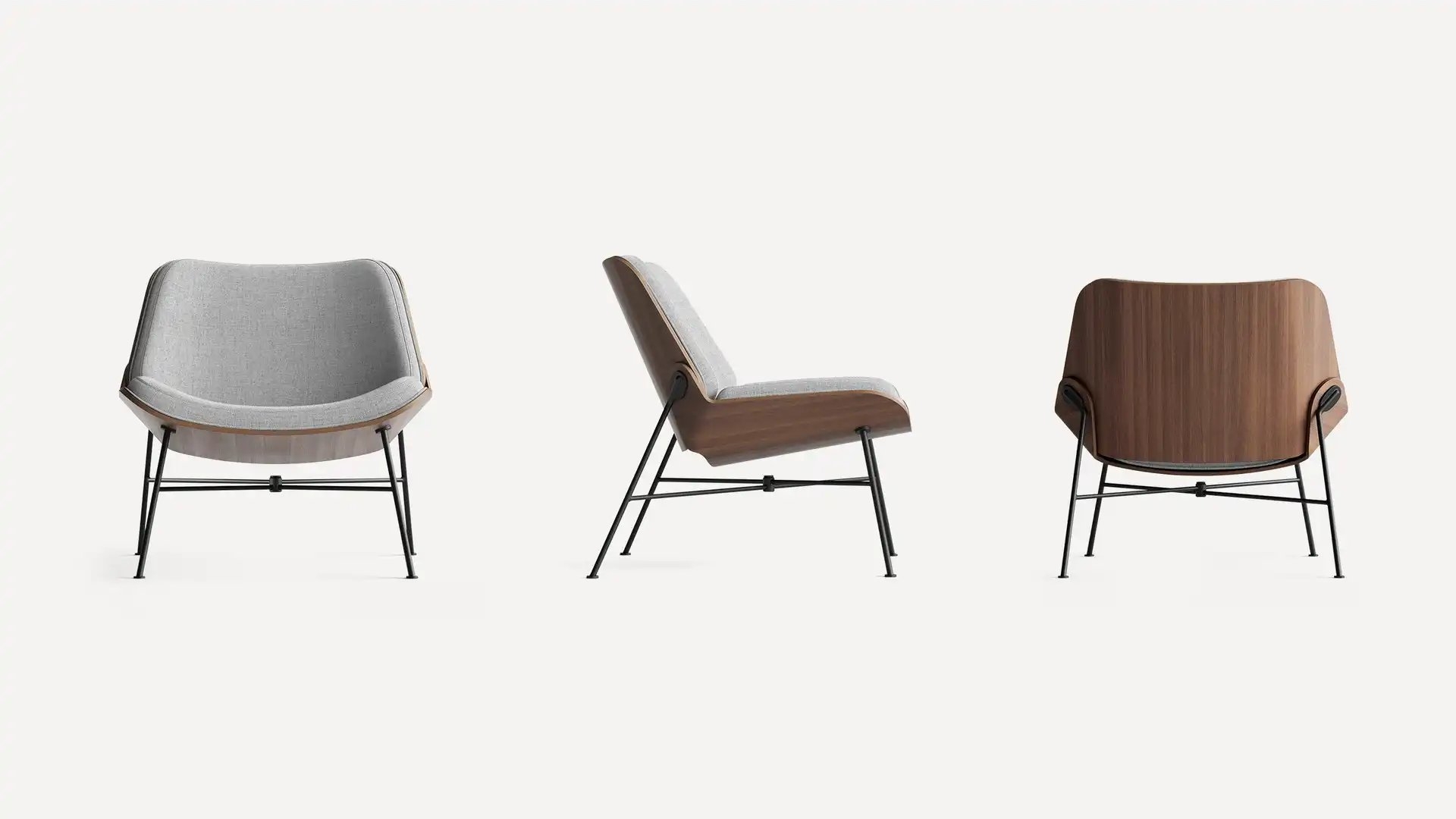 Burrow Vesper Fabric & Wood Lounge Chair - Image 1