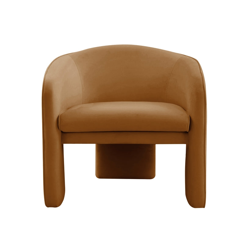 Marla Cognac Velvet Accent Chair - Image 2
