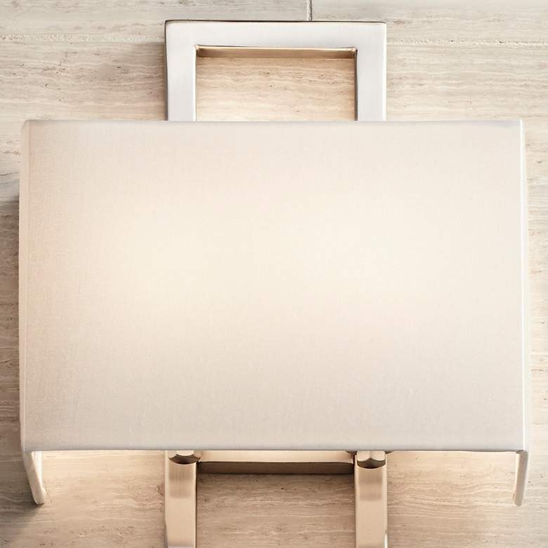 Possini Euro Modena 15 1/2" High Brushed Nickel Wall Sconce Set of 2 - Image 1