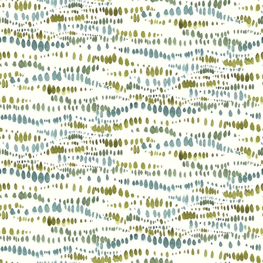 Dotted Line Peel and Stick Wallpaper, Green - Image 0