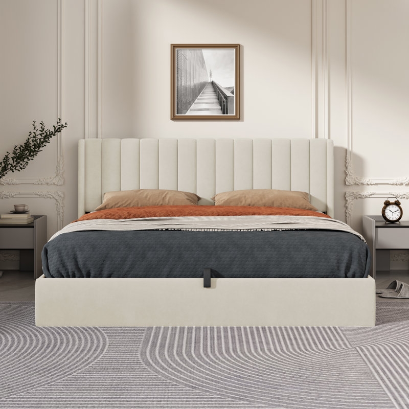 Daizia Lift Up Storage Platform Bed with Winback Headboard - Image 3