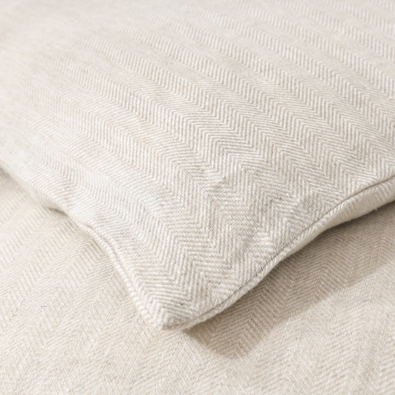 Pure Linen Herringbone Weave Duvet Cover Set - Image 2