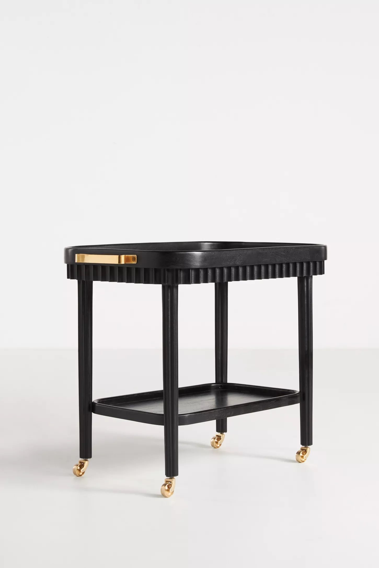Norma Fluted Oak Bar Cart - Image 2