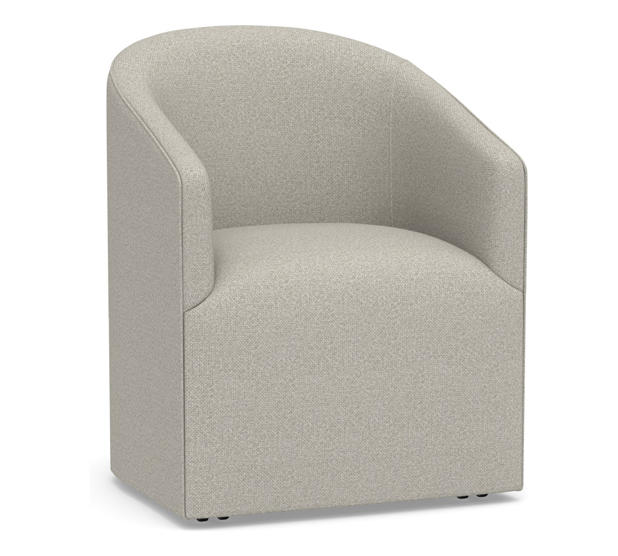 Baldwin Upholstered Barrel Back Dining Armchair, Performance Boucle Pebble - Image 0