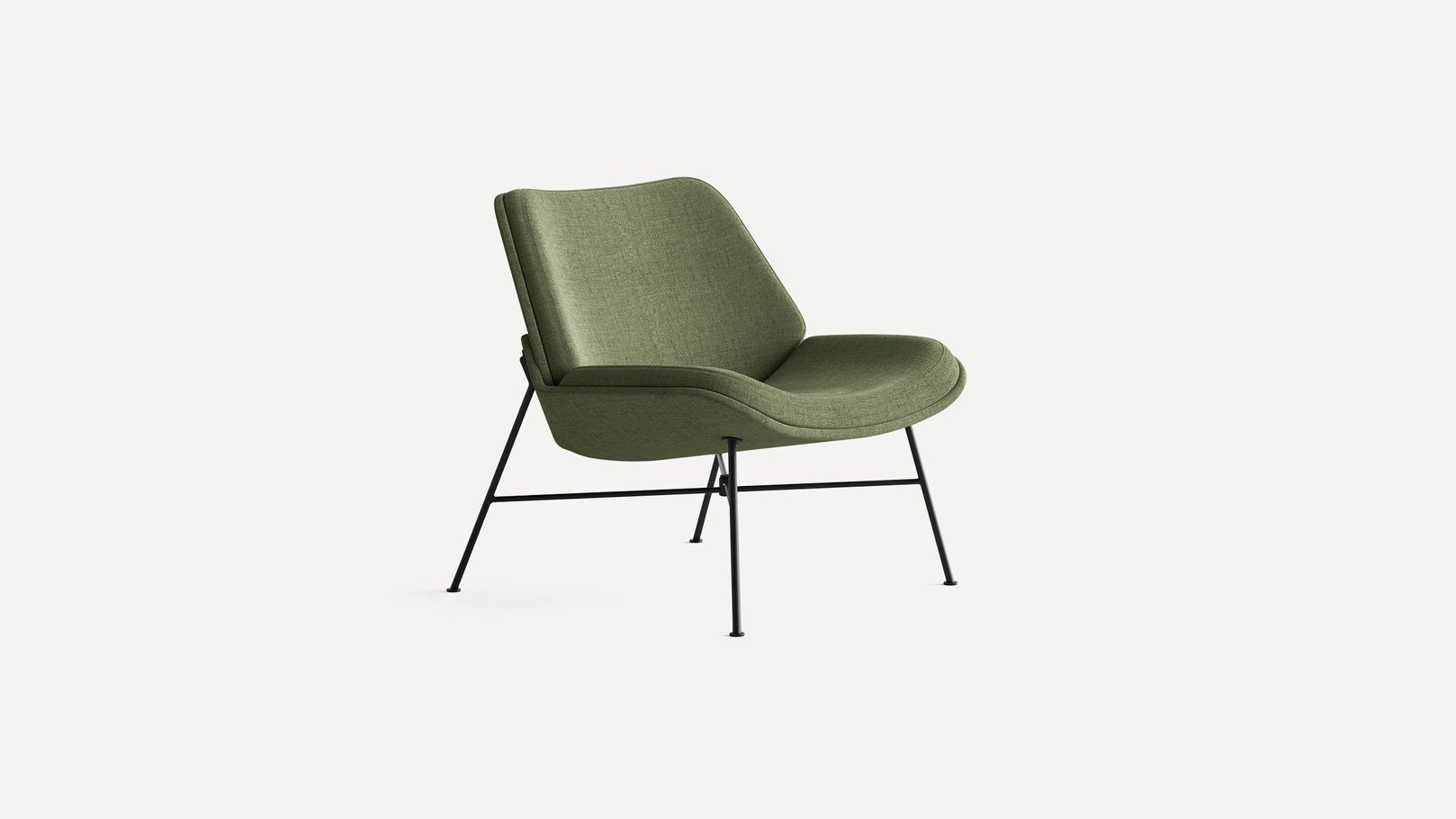 Vesper Fabric Lounge Chair in Moss Green - Image 0
