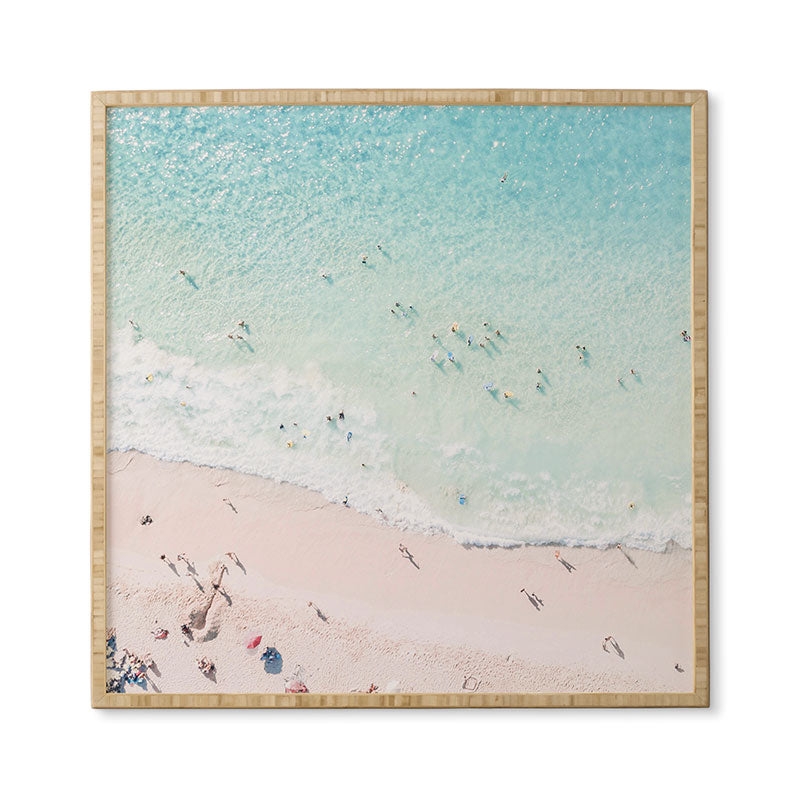 Beach Sunday by Gale Switzer - Framed Wall Art Bamboo 30" x 30" - Image 0