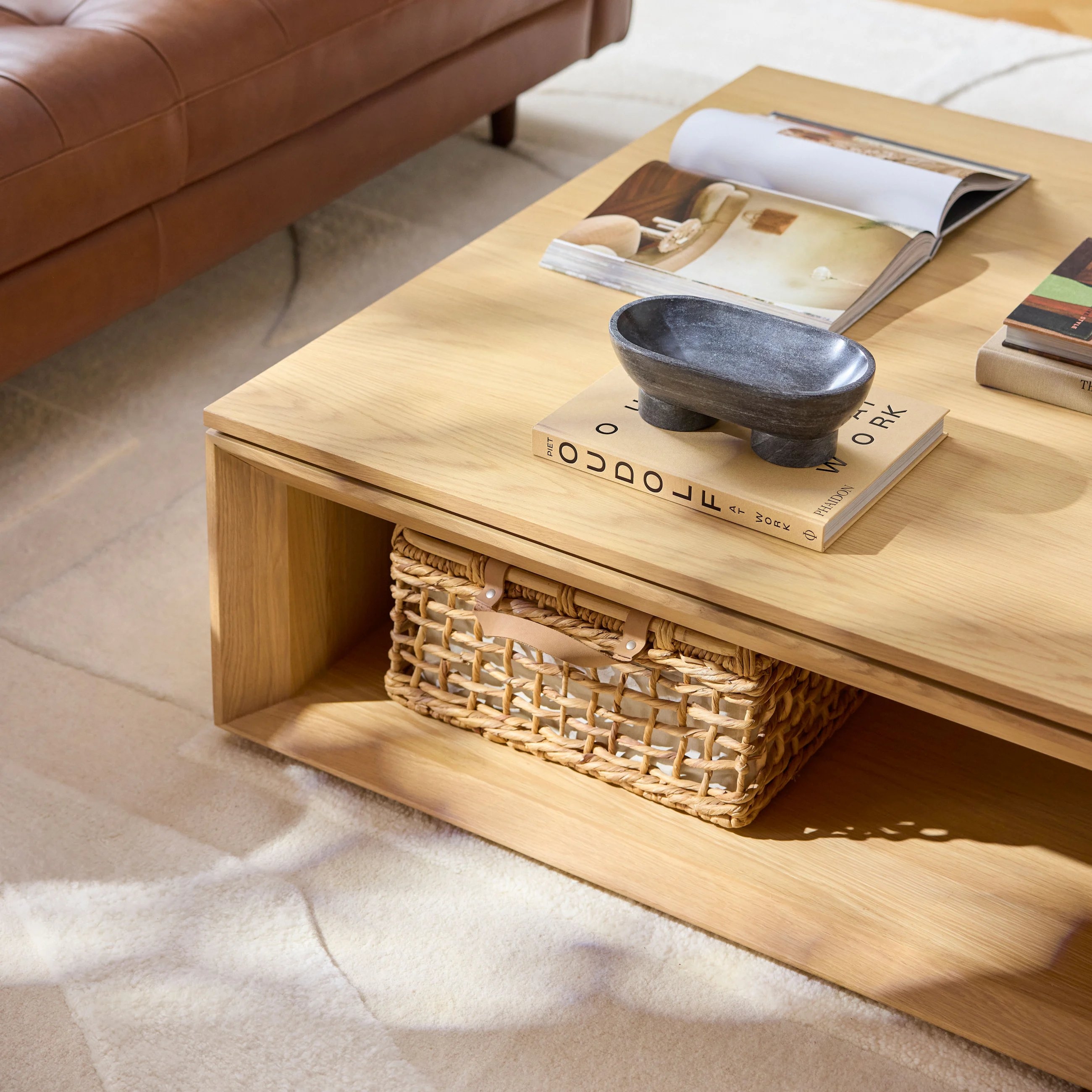 Suri 44" Square Coffee Table - White Oak - Image 11