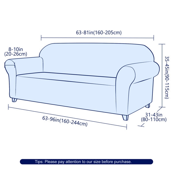 Jacquard Box Cushion Sofa Slipcover - Image 1
