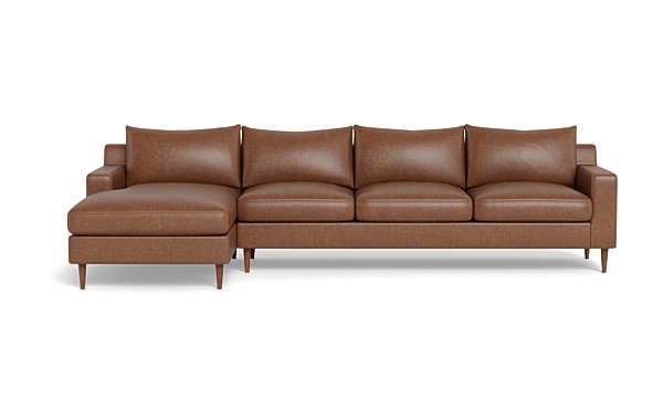Sloan Leather 4-Seat Left Chaise Sectional - Image 0